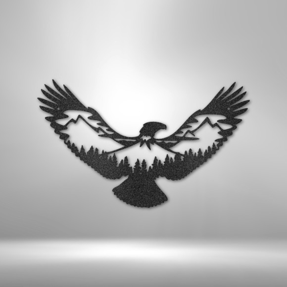 Eagle Flying Steel Sign Laser Cut Powder Coated Home & Office Metal Wall Decor M
